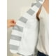 thumbnail image 5 of Blazer a rayas con cierre de botón y bolsillo con solapa con muesca para mujer Gris Claro L, 5 of 6