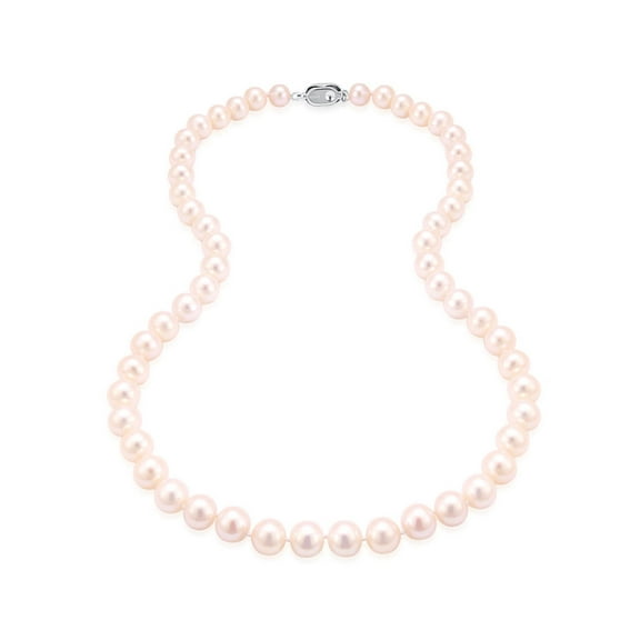 Devuggo Freshwater Cultured 8-9MM AAA White Round Pearl Pendant Necklace for Women