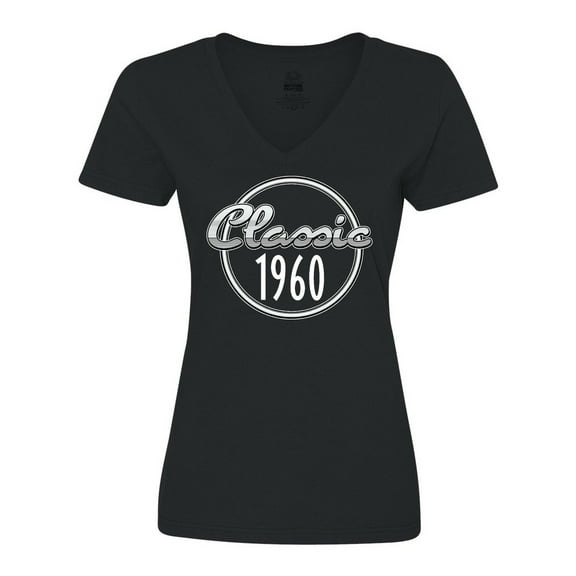 Inktastic Classic 1960 Birth Year Women's V-Neck T-Shirt