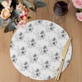 thumbnail image 3 of Gray Poppy Flowers Round 13 Inch Placemats Set of 4, Spring Eucalyptus Leaves Rustic HeatResistant Non Slip Place Mats for Dining Table, Wipeable Braided Kitchen Table Mats for Housewarming, 3 of 9