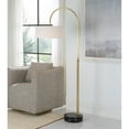 thumbnail image 3 of Uttermost Huxford Transitional Metal Marble Fabric Arch Floor Lamp in Brass/Gold, 3 of 7