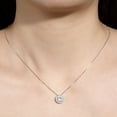 thumbnail image 3 of RYLOS Necklace White Gold 14K Halo Designer Necklace Gemstone &  Diamonds 18" Chain 4MM White Topaz April Birthstone Womens Jewelry Gold Necklace, 3 of 8