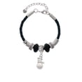 thumbnail image 2 of Delight Jewelry Silvertone Imitation Pearl Snowman Middle Sister Celtic Knot Leather Bead Bracelet, 7"+2" Extender, 2 of 4