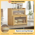 thumbnail image 3 of Double Layer Bamboo Bread Box for Kitchen Counter,Bread Holder,Countertop Bread Storage with Window, 3 of 7