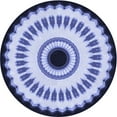 thumbnail image 1 of Ahgly Company Machine Washable Indoor Round Transitional Lapis Blue Area Rugs, 3' Round, 1 of 7