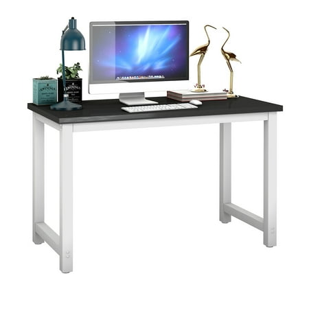 - Gymax Black Wood Computer Desk PC Laptop Table Study Workstation