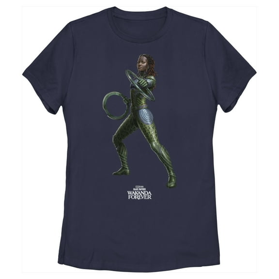 Women's Black Panther: Wakanda Forever Nakia Rings  Graphic Tee Navy Blue X Large