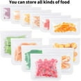 thumbnail image 3 of YOPTOP 10 Reusable Silicone Food Storage Bags, PEVA Food Bag, sealed and self-sealing storage container for Home organization for food travel storage (2 large   6 medium   2 small),A, 3 of 5