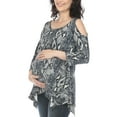 thumbnail image 4 of White Mark Women's Maternity Snake Print Cold Shoulder Tunic, 4 of 6