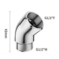 thumbnail image 3 of For G1/2 Brass Shower Elbow 135 Degree Angle Adapter Chrome Plated Hand Shower Extension Female Male Thread, 3 of 7