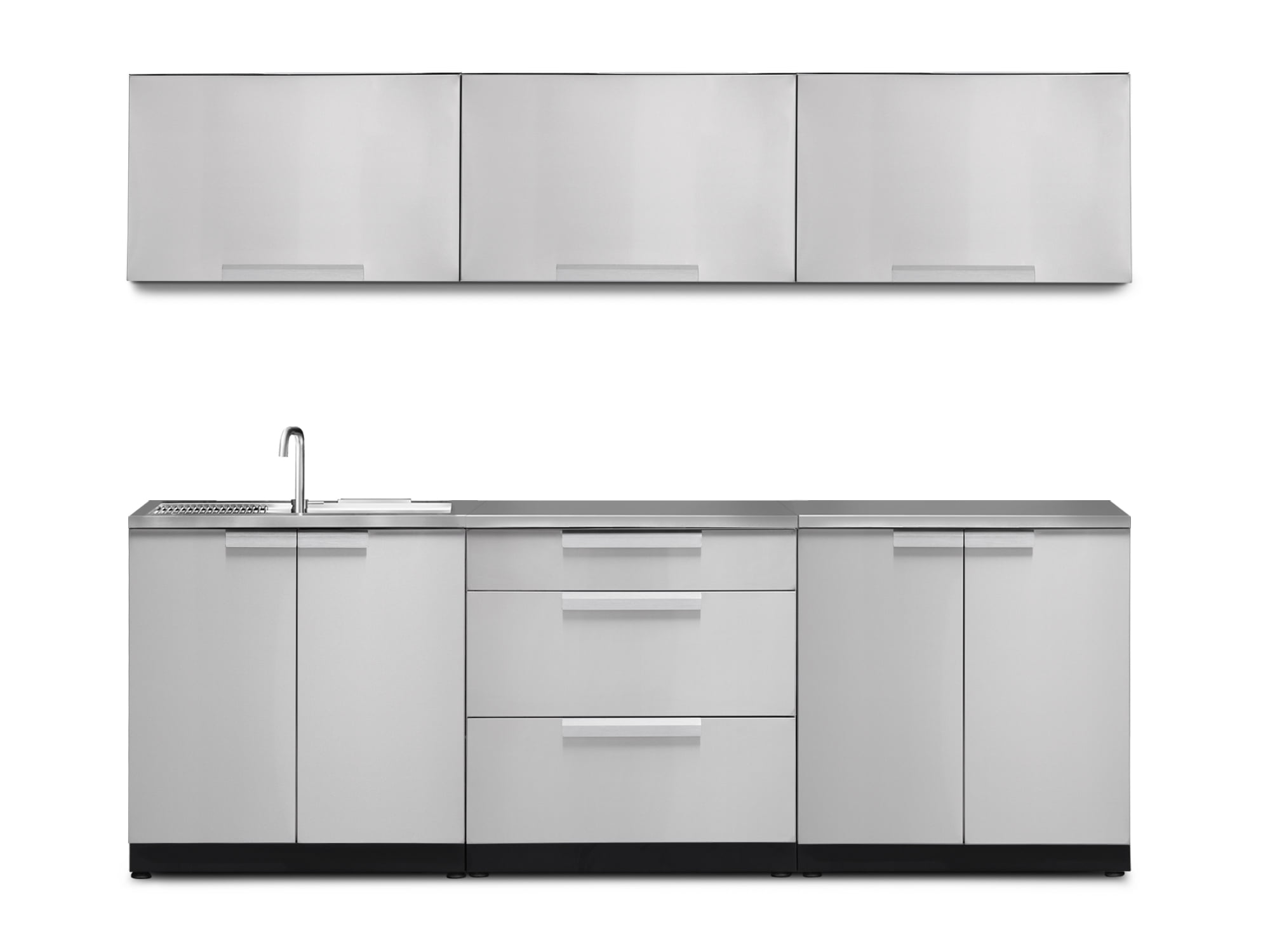 96-Inch Stainless Steel Outdoor Kitchen Cabinet Set with Countertop and Sink
