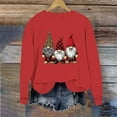 thumbnail image 6 of SYMOID Womens Red Gnome Graphic Sweatshirt, 100% Cotton Oversized Crew Neck Playful Festive Casual Relaxed Fit,Size XL, 6 of 6