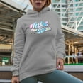 thumbnail image 2 of Lake Bum Tie Dye Text Art Merch Gift, Heather Grey Hooded Sweatshirt or Hoodie, Large, 2 of 5