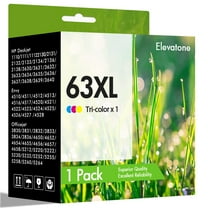 63XL Ink Cartridges Compatible for HP 63 63XL Color Ink for Envy 4510 4520 OfficeJet 4650 4655 3830 5255 5258 Deskjet 3630 3632 1112 2132 2130 HP63XL (1 Pack Tri-color)