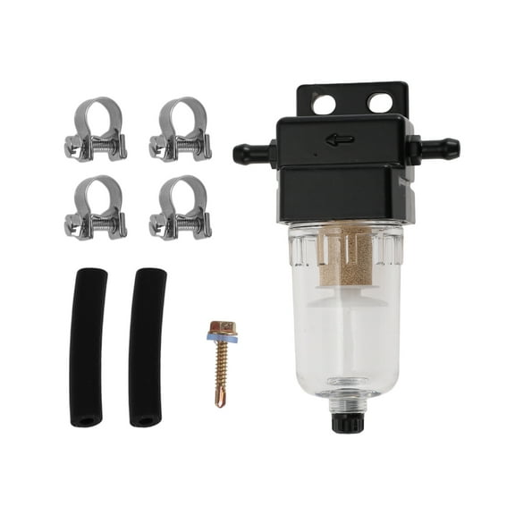Unique Bargains Fuel Water Separator Kit Fuel Filte Element Hoses Clamps Kit with Clips and Rubber Hose for Car Truck Van RV Bus Boat