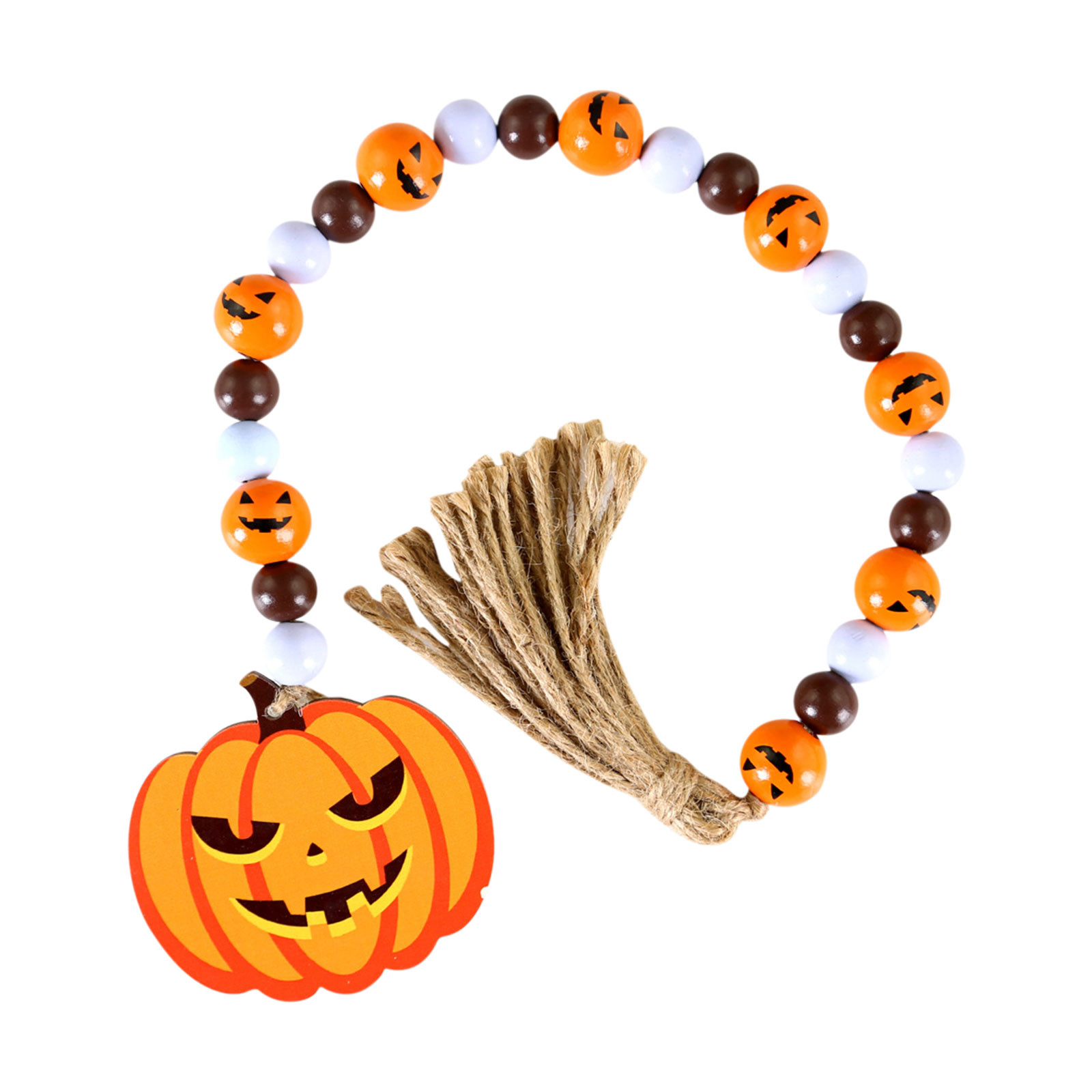 Halloween Ornaments Big Sale! Halloween Decoration Wooden Bead Tassel 