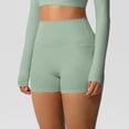 thumbnail image 5 of Vibrex Women's High Waist Yoga Shorts with Pockets, Solid Color Stretchy Athletic Workout Shorts, Slim Fit Casual Summer Active Bottoms,Green_S, 5 of 9