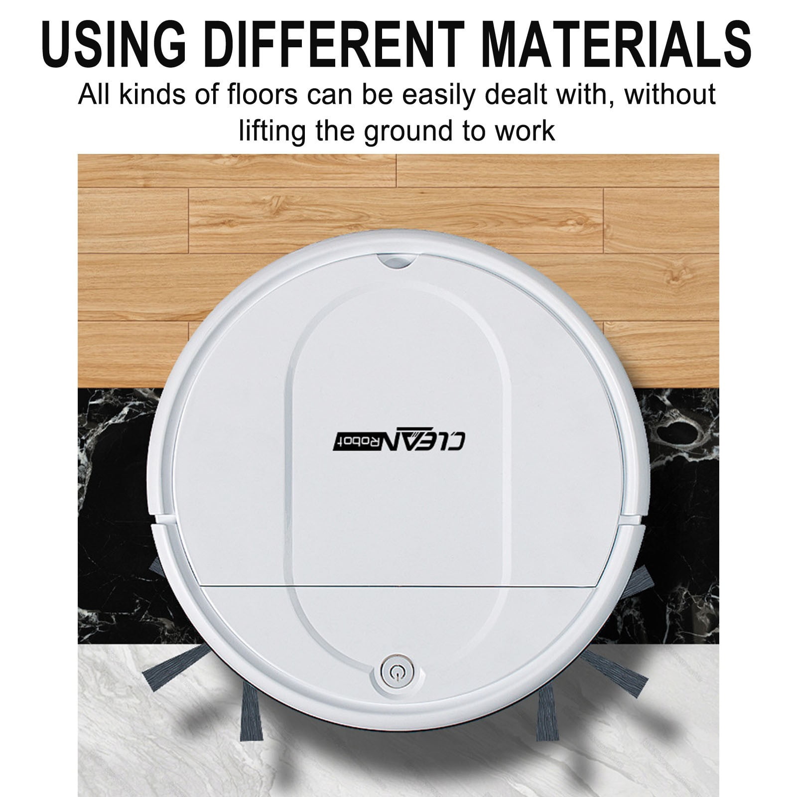 Mini Fully Automatic Robot Vacuum Cleaner USB Charging, 2-in-1 Dry Wet Mopping Robotic Vacuum, Low Noise Slim Smart Cleaning Robot for Home Bedroom Living Room Hard Floor