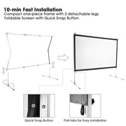 InstaHibit 100 Portable Projector Screen with Stand 16:9 HD Fast Folding Indoor Outdoor Home Theater Backyard Movie