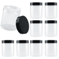 thumbnail image 1 of CHUANK 24 Pack 8oz Plastic Jars with Lid  250ml Wide Mouth Plastic Container  Empty Sample Storage Pot Jars for Slime  Food  Spices  Crafts, 1 of 6