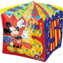 15 inch MICKEY MOUSE Cubez AGE 5 Balloon  Party Supplies Decorations Foil Mylar Balloon