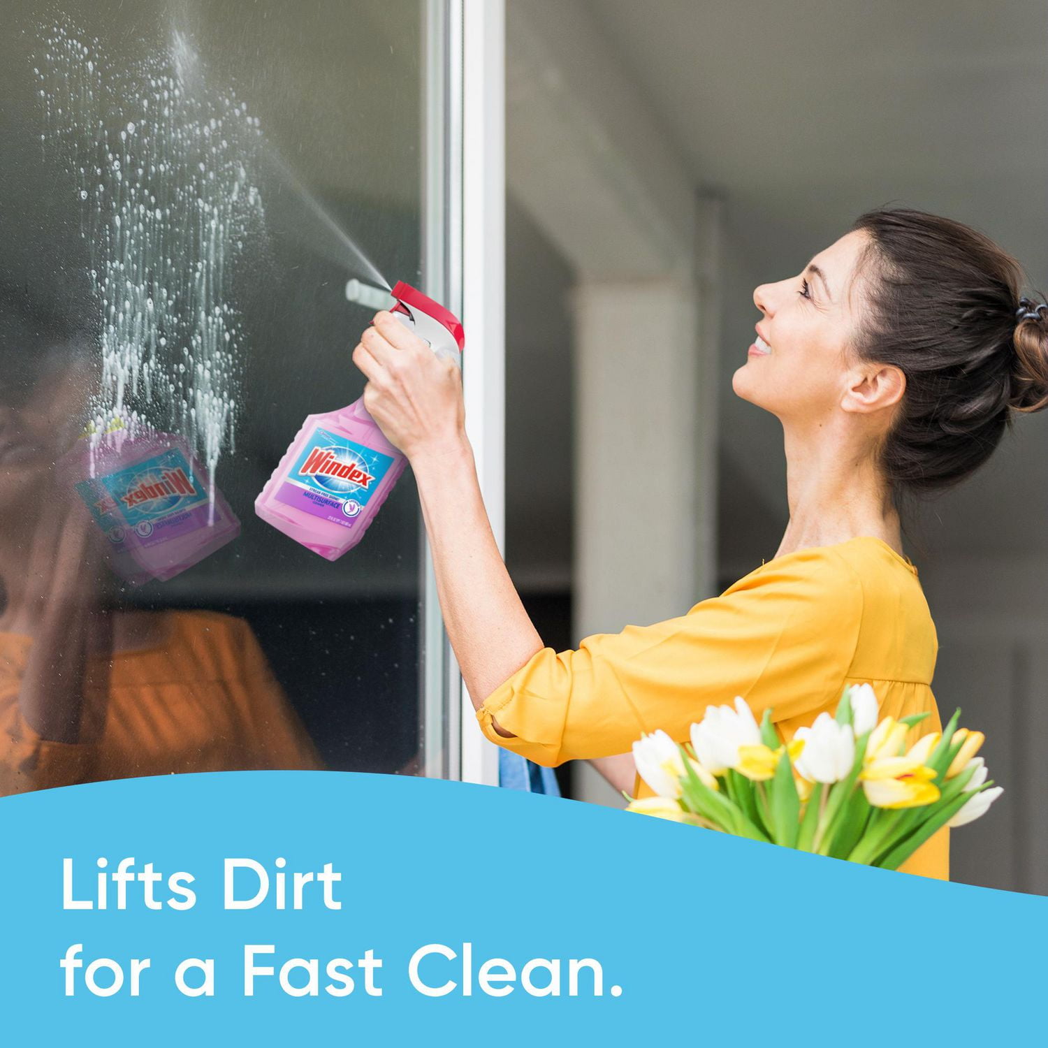 Windex Multi Surface Nettoyant Lavande, Parfait pour les comptoirs, les salles de bain et bien plus, 765 mL 765 mL