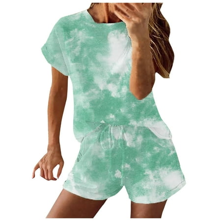 

Pianpianzi Swimsuit Women Swimming Shorts Maternity Toddler Girl Sock Tie Dye Tracksuit Sportswear 2PC Sleeves Printing Short Suit Casual Sets Women Women Suits & Sets Sets Sportswear