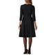 thumbnail image 3 of Vestido de cóctel A-Line de color sólido con escote corazón y mangas 3/4 para mujer INSPIRE CHIC XL Negro, 3 of 5