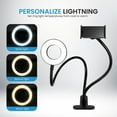 thumbnail image 2 of iDance LED Ring Light with Cell Phone Clip Stand Holder, 3.5", Grip Flexible Long Arm Gooseneck Bracket Mount Clamp with Bluetooth Remote Control for Desk, Bed, Compatible with iPhone and Smartphone, 2 of 9