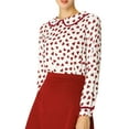 thumbnail image 5 of INSPIRE CHIC Women's Cute Ruffle Peter Pan Collar Long Sleeve Sweet Blouse Tops, 5 of 5
