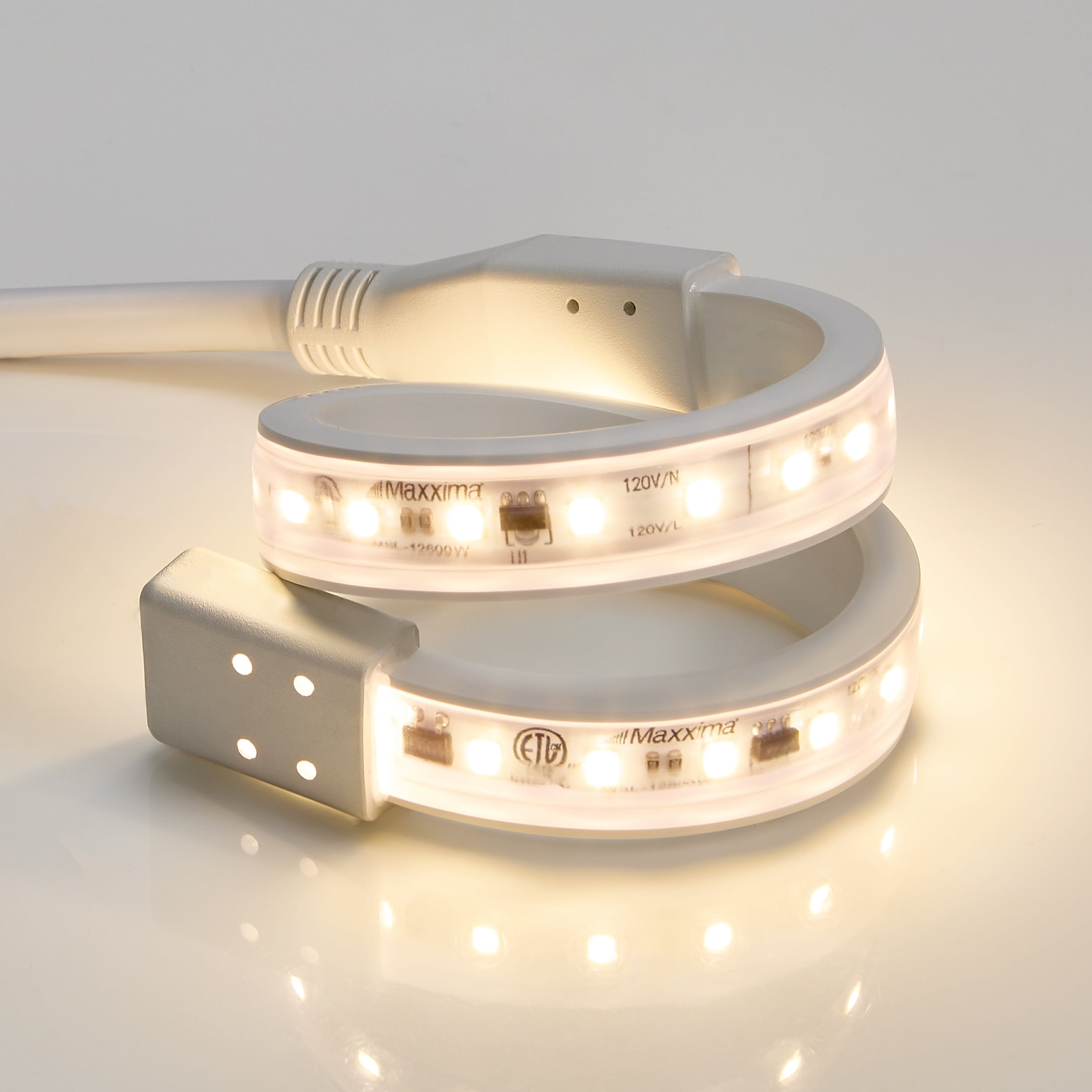 Maxxima 12 in. LED Under Cabinet Strip Light, Hardwired, 460 Lumens, 3000K Warm White, White, 120V Cove Light