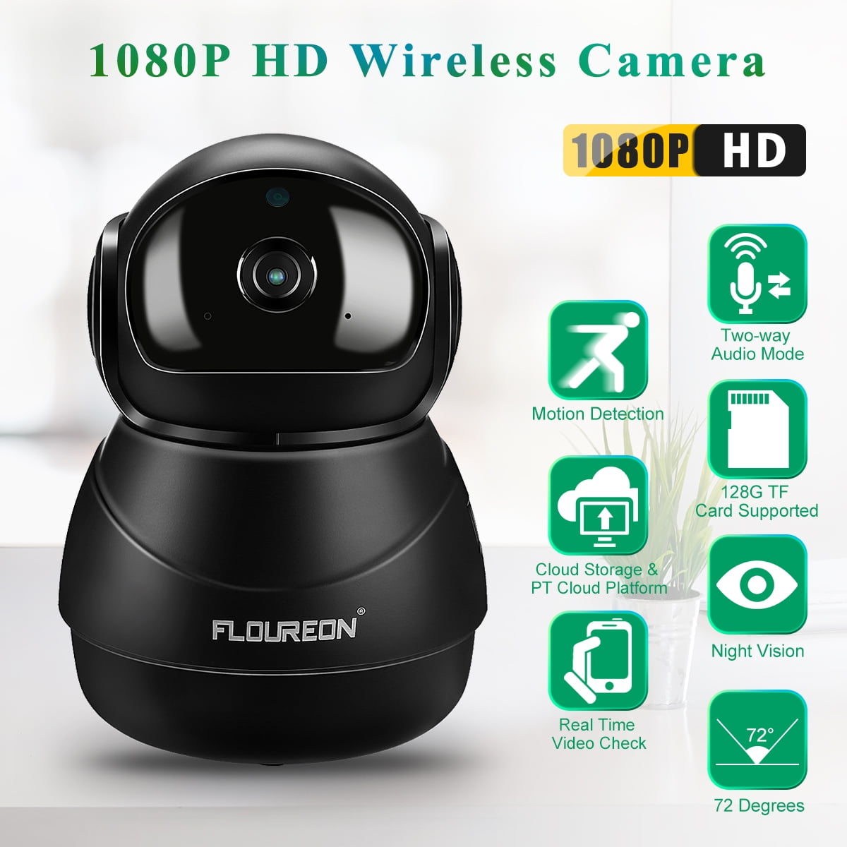 FLOUREON 1080P HD H.264 Wifi 2.0 