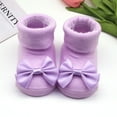 thumbnail image 5 of Bowknot Socks and Hairband Sets for Baby Grils, Knitted Soft Socks Headband Photography Props Gifts for Unisex Newborn (Purple M), 5 of 5