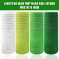 thumbnail image 5 of 4 Roll St. 's Day Mesh Ribbon, Green White Wired Edge Ribbon 10 Inch x 30 Feet Mesh Ribbon, 5 of 6