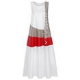 thumbnail image 3 of outfmvch Robe Blanche Grande Taille Quotidienne Sans Manches vintage patchwork Bohème Col Rond Robe maxi Robes Femmes Robes d'Automne, 3 of 9