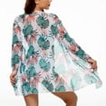 thumbnail image 2 of Lu's Chic Women's Open Front Cover Up Long SLeeve Bathing Suit Beach Swimsuit Sheer Coverups Summer Printed Soft Swimwear Green One Size, 2 of 2