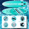 thumbnail image 4 of AKSPORT 10'6" Inflatable All Around Stand Up Paddle Board Kit, Mint Green, 4 of 5