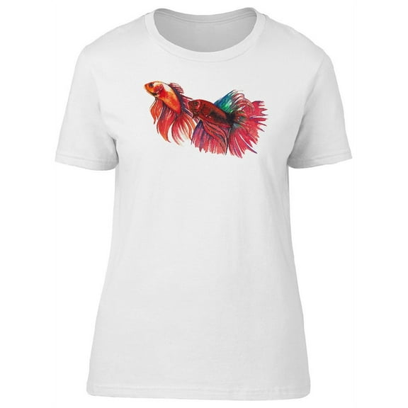 Cool Watercolor Betta Fishes T-Shirt Women -Image by Shutterstock, Female XX-Large