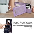 thumbnail image 5 of for iPhone 12 Pro Wallet Case with Card Holder, Faux Leather Kickstand Card Slots Case, RFID Blocking Magnetic Shockproof Protective Slim Back Flip Phone Case for iPhone 12 Pro 6.1",Purple, 5 of 9