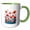 Green/White, variant on 3drose, Red and Pink Poppies Cut Out, 11oz Two-tone Yellow Mug