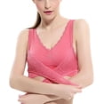 thumbnail image 5 of Women’s Wirefree Full Coverage Bra Solid Color New Cross Side Buckle Pullover Push Up Bras Plus Size Lace Bralette, 5 of 7