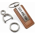 thumbnail image 3 of Personalized Leather Anti-lost Keychain - Double-sided Laser Custom Name ID Stainless Steel Keychain for Men Boyfriend, Brother and Father Gift, Blue, 3 of 6