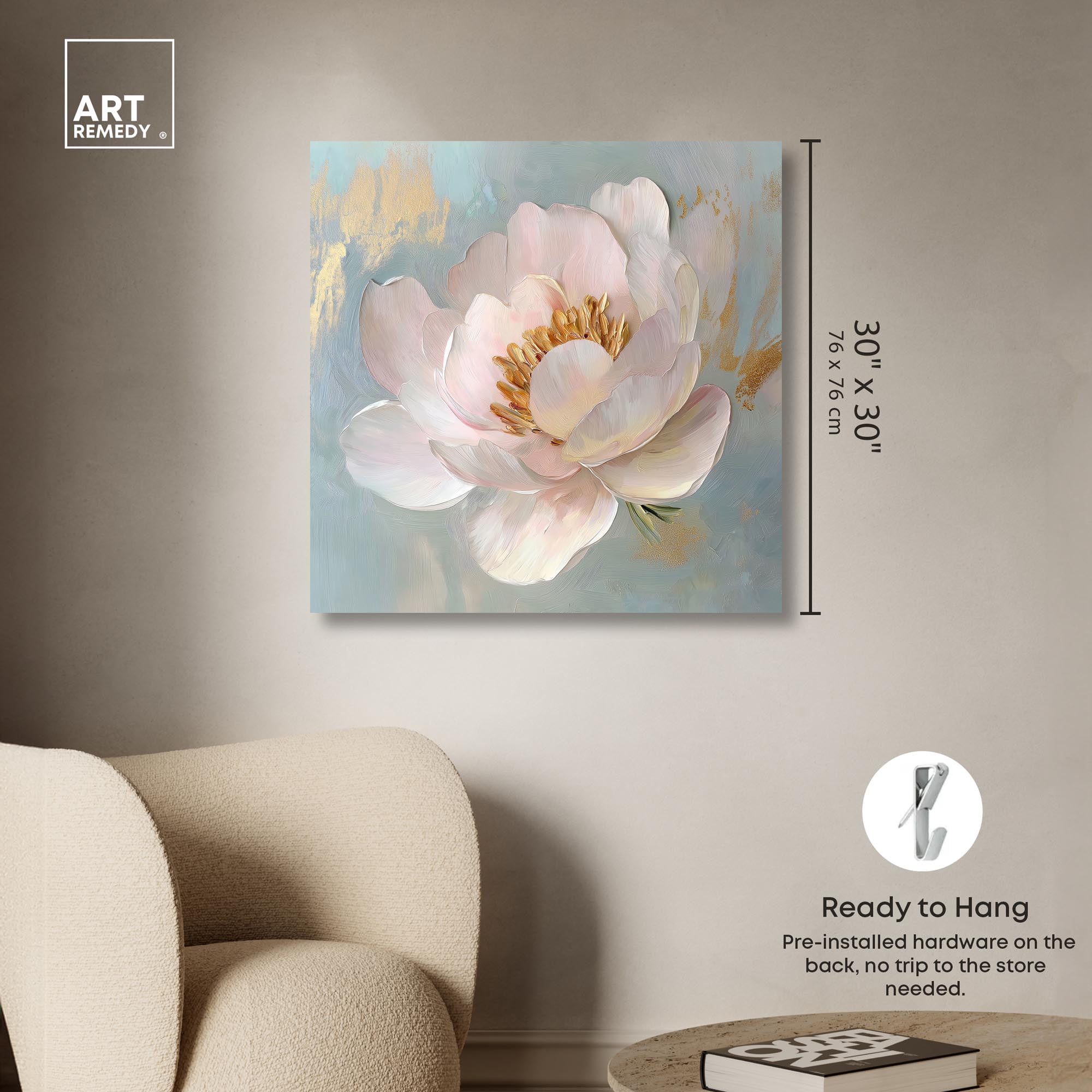 Whispers of a Golden Dawn Canvas Flower Art by Art Remedy, Gallery Wrapped, 30" x 30"