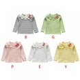 thumbnail image 3 of SYNPOS Baby Girl Kids Blouses Long Sleeves Solid Color Doll Collar T-Shirt Top Bottom 0-7 Years, 3 of 5
