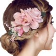 thumbnail image 2 of XASZHN Flower Metal Hair Side Combs Slide Clips Floral Hair Accessory Pink_006 One Size, 2 of 5