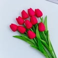 thumbnail image 4 of Textura hidratante PU tulipán flor artificial foto flor falsa decoración del hogar, 4 of 4