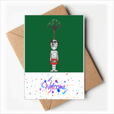 tunisian tree soccer cartoon Welcome Back Greeting Cards Envelopes Blank