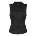 thumbnail image 1 of Chaleco Steampunk de Jacquard para Mujer con Cuello en U Chaleco de Estilo Gótico Negro M, 1 of 6
