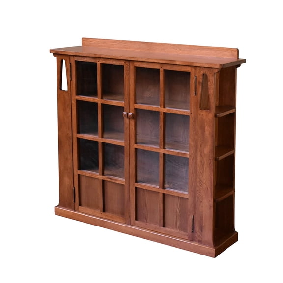 Pemberly Row Modern / Contemporary Wood 2-Door Bookcase in Cherry