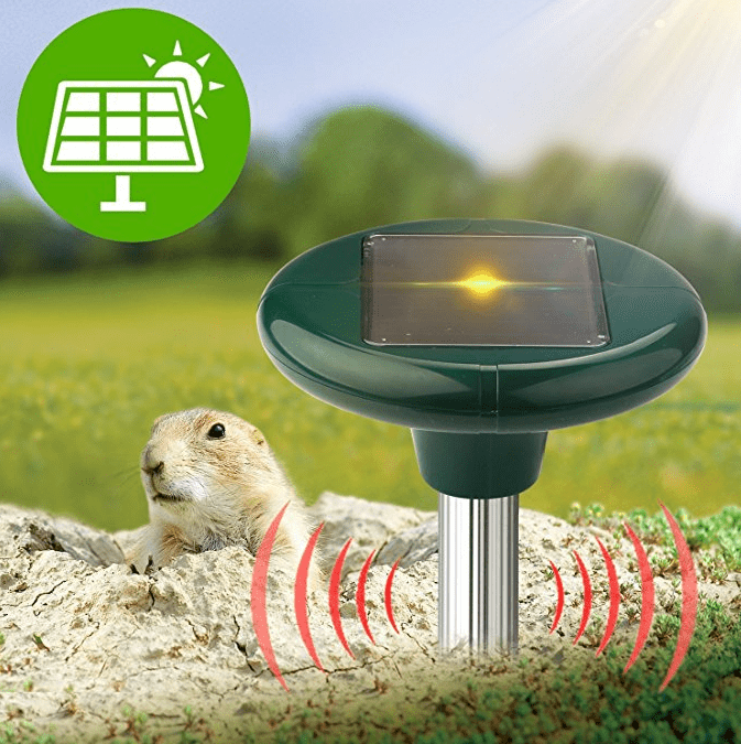 trancoss Mole Repeller Solar Powered Repel Mole Voles Gopher Mice and Rats Rodent Sonic Pest Control Snake Repeller Mole Deterrent Waterproof Animal Control for Outdoor Lawn Garden Yard 2 in 1 pack